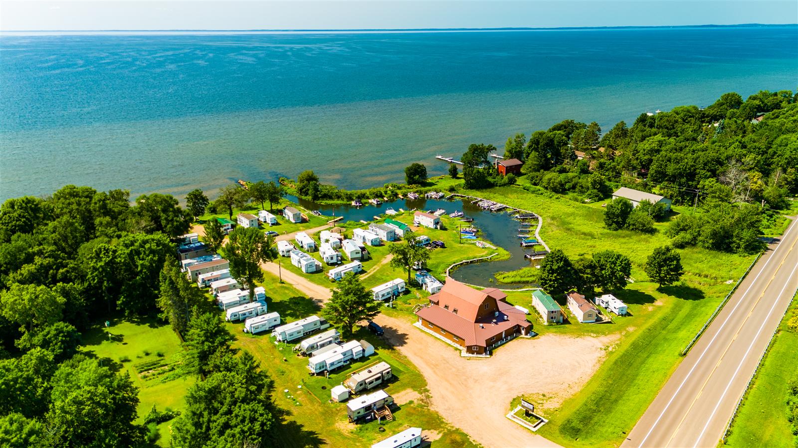 Lakeside RV lots along the Mille Lacs shoreline